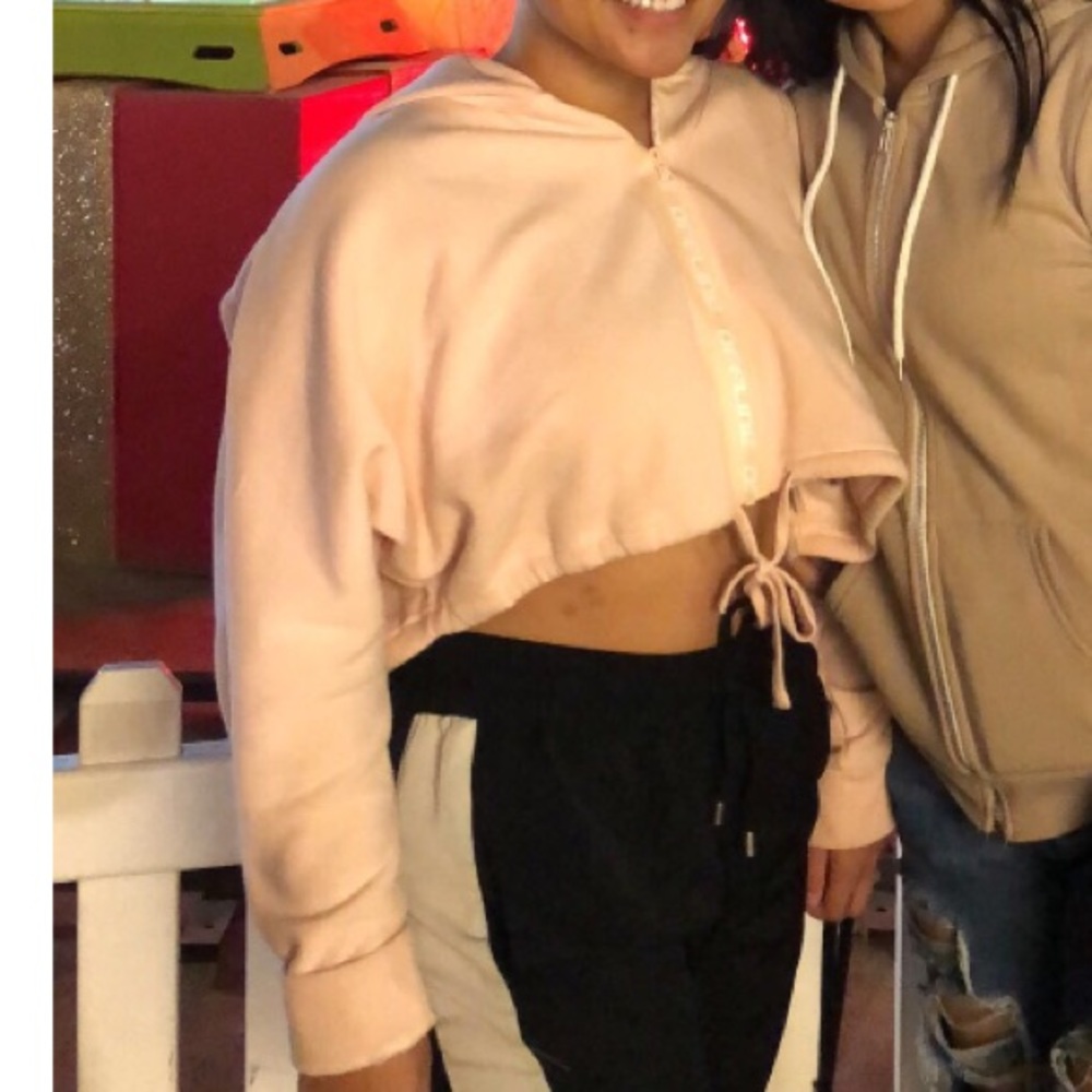 pink crop jacket